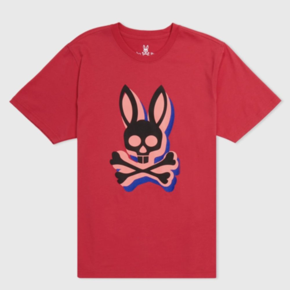 Psycho Bunny MENS LAMPORT GRAPHIC TEE-659 BRIGHT FUSCHIA